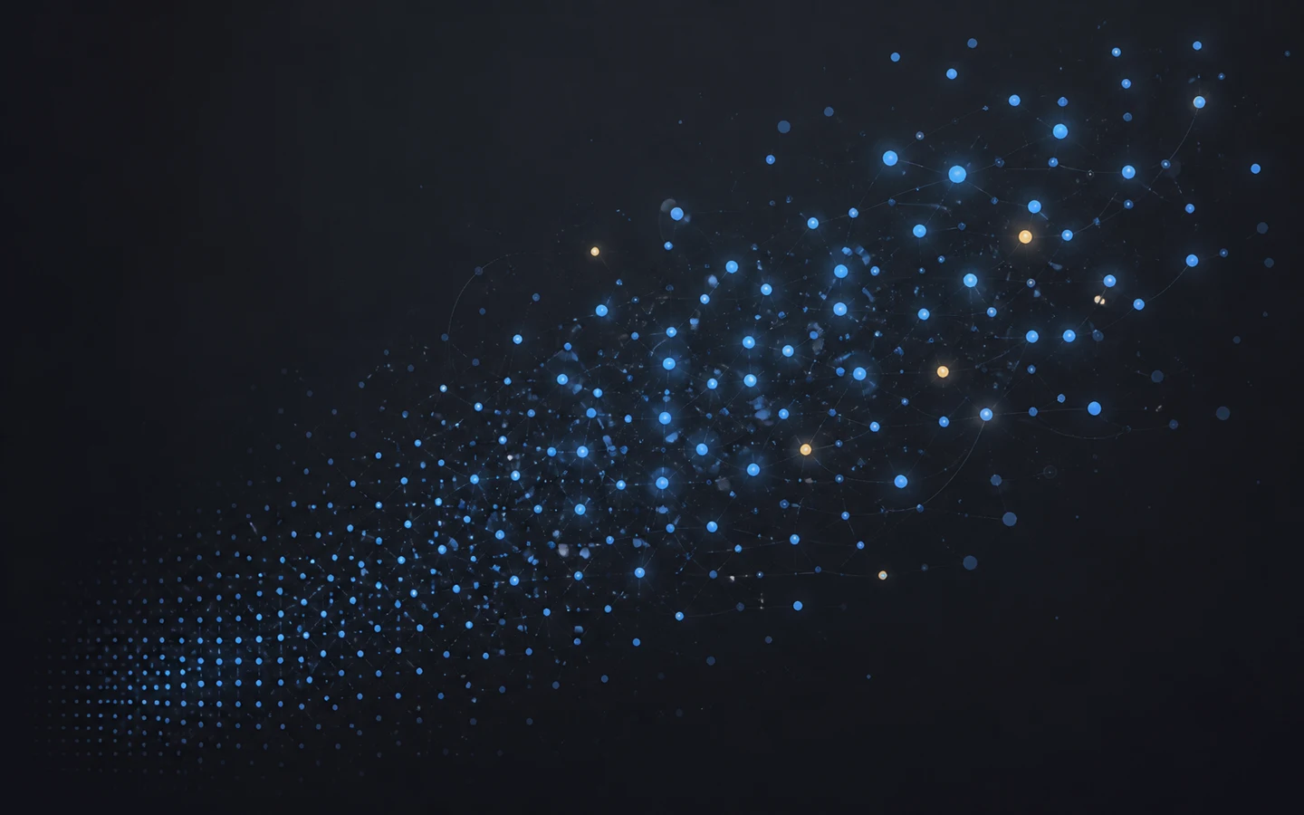 An expanding constellation of points showing company value separating from headcount.